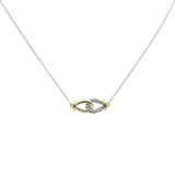 .14ct G SI 14K Two Tone Diamond Pendant Necklace 16+2" Long