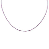 4.26ct G SI 14K White Gold Pink Sapphire Gemstone Pendant Necklace 15+2" Long