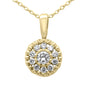 <span style="color:purple">SPECIAL!</span>.25ct G SI 14K Yellow Gold Diamond Round Shaped Pendant Necklace 18" Long Chain