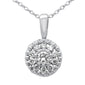 <span style="color:purple">SPECIAL!</span>.25ct G SI 14K White Gold Diamond Round Shaped Pendant Necklace 18" Long Chain