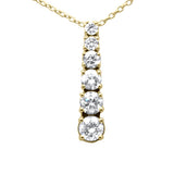 .60ct G SI 14K Yellow Gold Diamond Drop Pendant Necklace 18" Long Chain