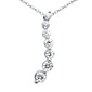 <span style="color:purple">SPECIAL!</span> .48ct G SI 14K White Gold Diamond Drop Journey Pendant Necklace 18" Long Chain