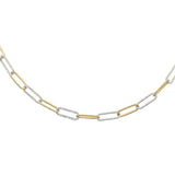 2.50ct G SI 14K Yellow Gold Diamond Paper Clip Necklace 18" Long Chain