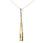 <span style="color:purple">SPECIAL!</span>.16ct G SI 14K Yellow Gold Diamond "Love You" Engraved Pendant Necklace 18" Long Chain