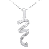 .25ct G SI 14K White Gold Diamond Swirl Pendant