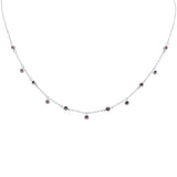 .36ct G SI 14K White Gold Ruby Gemstones Pendant Necklace 16+2" Ext Long