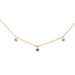 .10ct G SI 14K Yellow Gold Diamond & Blue Sapphire Gemstone Dangling Pendant Necklace 18" Long