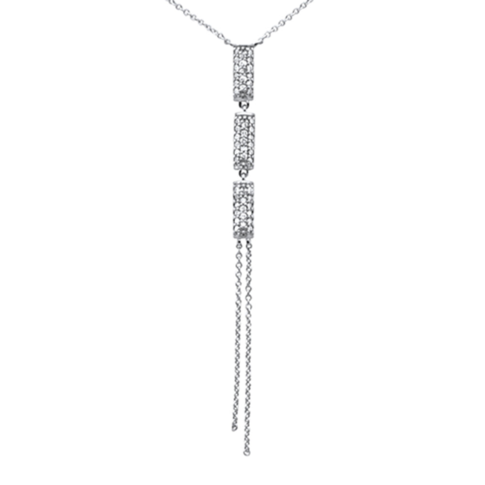 .27ct G SI 14K White Gold Diamond Drop Pendant Necklace 16" Long