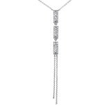 .27ct G SI 14K White Gold Diamond Drop Pendant Necklace 16" Long