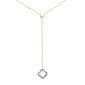 .09ct G SI 14K Yellow Gold Diamond Flower Pendant Necklace 16" Long