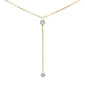 .05ct G SI 14K Yellow Gold Diamond Aquamarine Gemstone Dangling Pendant Necklace 16" +2" EXT