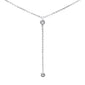 .05ct G SI 14K White Gold Diamond Aquamarine Gemstone Dangling Pendant Necklace 16" +2" EXT