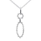 .21ct G SI 14K White Gold Diamond Dangling Pendant Necklace 18" Long