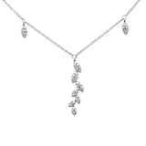 .20ct G SI 14K White Gold Diamond Olive Friendship Pendant Necklace 16" +2" EXT