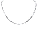 8.09ct G SI 14K White Gold Diamond Tennis Necklace 14" +2" EXT