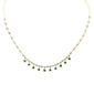 <span>DIAMOND  CLOSEOUT! </span> 2.25ct G SI 14K Yellow Gold Diamond & Emerald Gemstone Bar Pendant Necklace 16" +2" EXT