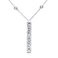 <span style="color:purple">SPECIAL!</span> .46ct G SI 14K White Gold Diamond Bar Pendant Necklace 14" +2" EXT