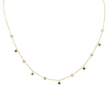 <span style="color:purple">SPECIAL!</span> .35ct G SI 14K Yellow Gold Diamond & Blue Sapphire Gemstone Pendant Necklace 16" + 2" Ext