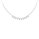 2.22ct G SI 14K White Gold Diamond Dangling Bar Pendant Necklace 16" +2" EXT