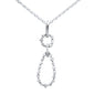 .21ct G SI 14K White Gold Diamond Dangling Pendant Necklace 18" Long
