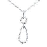 .21ct G SI 14K White Gold Diamond Dangling Pendant Necklace 18" Long