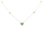 <span style="color:purple">SPECIAL!</span> .32ct G SI 14K Yellow Gold Emerald Gemstone Heart Pendant Necklace 18" Long