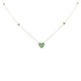 .32ct G SI 14K Yellow Gold Emerald Gemstone Heart Pendant Necklace 18" Long