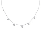.35ct G SI 14K White Gold Diamond Heart Pendant Necklace 14" +2" EXT