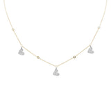 .34ct G SI 14K Yellow Gold Diamond Dangling Heart Pendant Necklace 14" +2" EXT