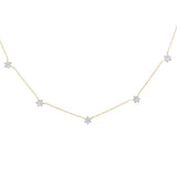 .28ct G SI 14K Yellow Gold Diamond Star Pendant Necklace 16" +2" EXT