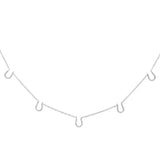 .11ct G SI 14K White Gold Diamond Horseshoe Pendant Necklace 16" +2" EXT