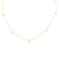 .18ct G SI 14K Yellow Gold Diamond Dangling Pendant Necklace 18" Long
