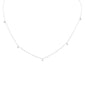 .18ct G SI 14K White Gold Diamond Dangling Pendant Necklace 18" Long