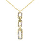 .13ct G SI 14K Yellow Gold Diamond Link Dangling Pendant Necklace 18" Long