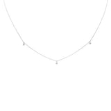 .11ct G SI 14K White Gold Diamond Dangling Pendant Necklace 18" Long