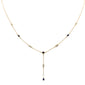 <span style="color:purple">SPECIAL!</span> .91ct G SI 14K Yellow Gold Diamond Blue Sapphire Gemstone Drop Pendant Necklace 16" + 2" EXT