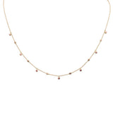 .15ct G SI 14K Yellow Gold Pink Sapphire Gemstone Pendant Necklace 18" Long