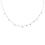 <span>DIAMOND CLOSEOUT! </span> .16ct G SI 14K White Gold Pink Sapphire Gemstone Pendant Necklace 18" Long