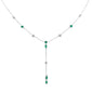 <span style="color:purple">SPECIAL!</span> .95ct G SI 14K White Gold Diamond & Emerald Gemstone Dangling Pendant Necklace 16" + 2" EXT