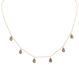 <span style="color:purple">SPECIAL!</span> .71ct G SI 14K Yellow Gold Multi Color Gemstone Pendant Necklace 16" + 2" EXT