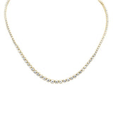 4.97ct G SI 14K Yellow Gold Diamond Tennis Graduated Necklace 16" Long