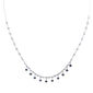 <span>DIAMOND  CLOSEOUT! </span>  2.36ct G SI 14K White Gold Diamond Blue Sapphire Gemstone Dangling Pendant Necklace 16" + 2" EXT