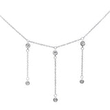 <span>DIAMOND CLOSEOUT! </span> .16ct G SI 14K White Gold Diamond Dangling Pendant Necklace 16" + 2" EXT
