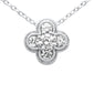 .19ct G SI 14K White Gold Diamond Flower Pendant Necklace 18" Long