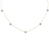  .43ct G SI 14K Yellow Gold Diamond Flower Pendant Necklace 16" + 2" EXT
