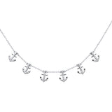 .29ct G SI 14K White Gold Diamond Dangling Anchor Pendant Necklace 16" + 2" EXT