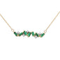 <span style="color:purple">SPECIAL!</span> .90ct G SI 14K Yellow Gold Diamond & Emerald Gemstone Pendant Necklace 16" + 2" Ext.