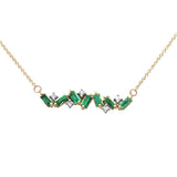 .82ct G SI 14K Yellow Gold Diamond & Emerald Gemstone Pendant Necklace 16" + 2" Ext.