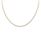 1.30ct G SI 14K Yellow Gold 3MM Diamond Cuban Necklace 12" + 4" EXT
