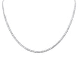 1.18ct G SI 14K White Gold 3MM Diamond Cuban Necklace 12" + 4" EXT